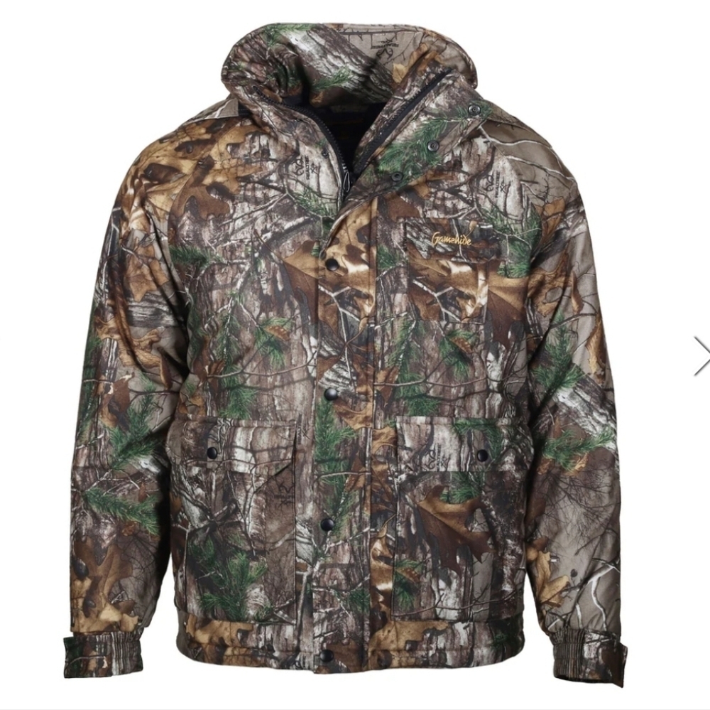 Gamehide Wind & Waterproof Insulated Flatland Parka Size Large Camouflage Warm